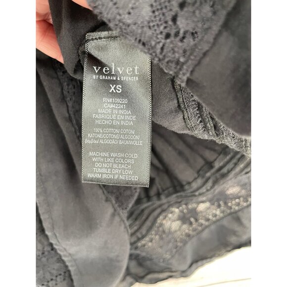 Velvet by Graham & Spencer Semi Sheer Lace V-Neck Dress Women's XS Black - Picture 5 of 7